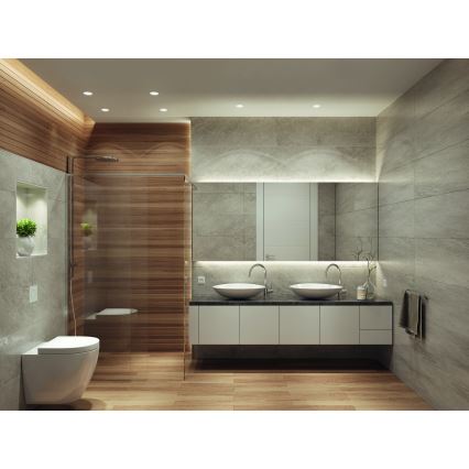 Osram - LED Badezimmer-Einbauleuchte SPOT 1xGU10/4,3W/230V 2700K CRI 90 Ø 8,5 cm IP65 weiß