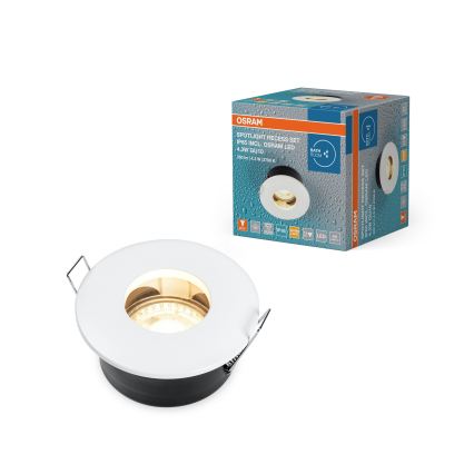 Osram - LED Badezimmer-Einbauleuchte SPOT 1xGU10/4,3W/230V 2700K CRI 90 Ø 8,5 cm IP65 weiß