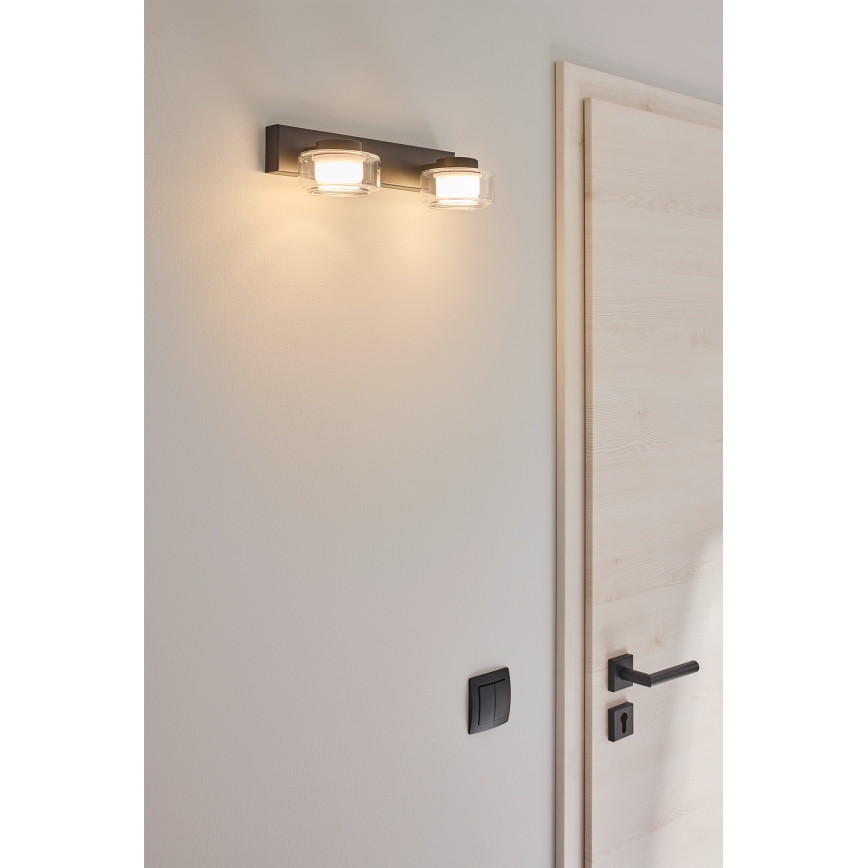Osram - LED-Badezimmer-Wandleuchte ORBIS FLAME 2xLED/5,5W/230V 3000/4000K IP44 schwarz