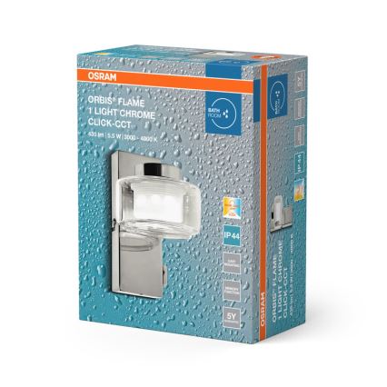Osram - LED-Badezimmer-Wandleuchte ORBIS FLAME LED/5,5W/230V 3000/4000K IP44 glänzender Chrom
