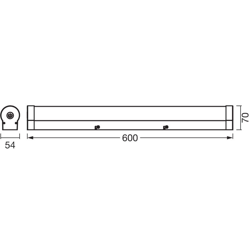 Osram - dimmbare LED-Spiegelleuchte für Badezimmer ORBIS TUBE LED/12W/230V 3000/4000K 60 cm IP44 schwarz