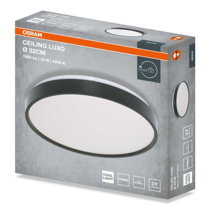 Osram - LED-Deckenleuchte CEILING LUXO LED/18W/230V Ø 32 cm schwarz