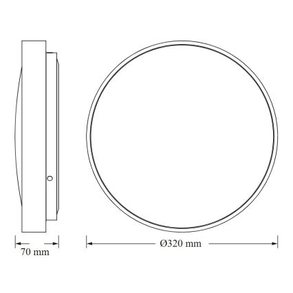Osram - LED-Deckenleuchte mit Dämmerungssensor CEILING LUXO LED/18W/230V Ø 32 cm weiß