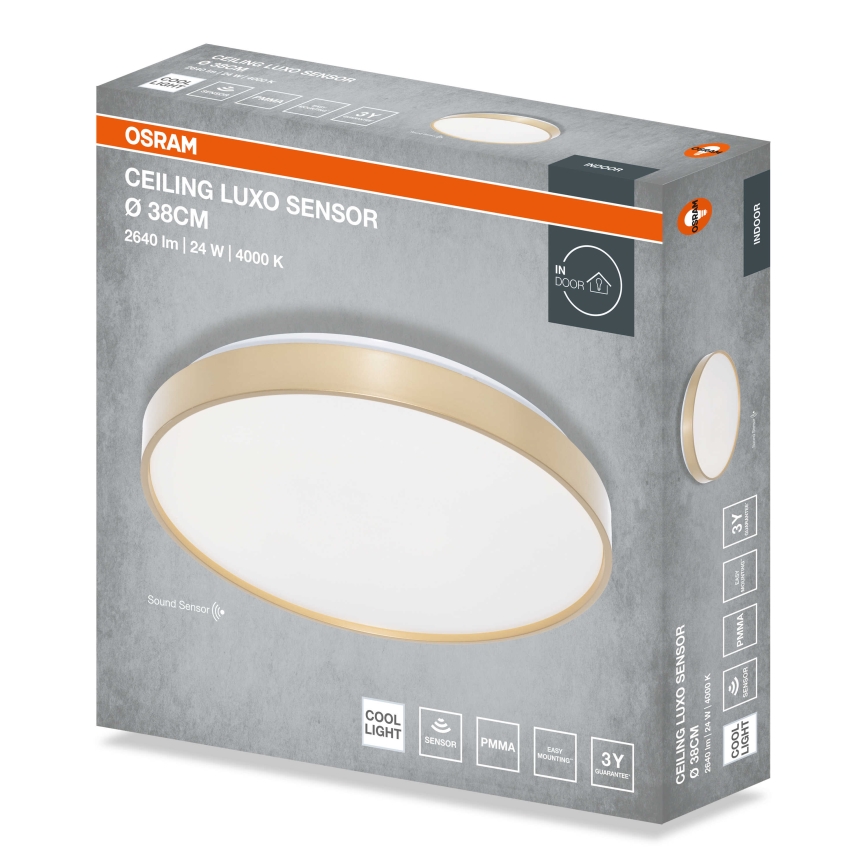 Osram - LED-Deckenleuchte mit Dämmerungssensor CEILING LUXO LED/24W/230V Ø 38 cm goldfarben