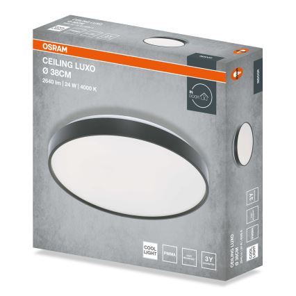 Osram - LED-Deckenleuchte CEILING LUXO LED/24W/230V Ø 38 cm schwarz