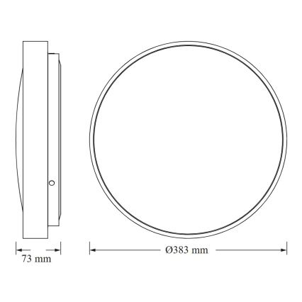 Osram - LED-Deckenleuchte mit Dämmerungssensor CEILING LUXO LED/24W/230V Ø 38 cm schwarz