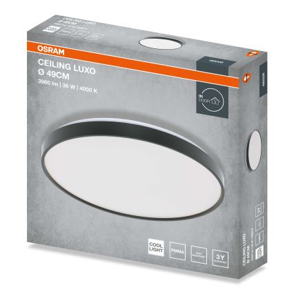 Osram - LED-Deckenleuchte CEILING LUXO LED/36W/230V, Ø 49 cm, schwarz