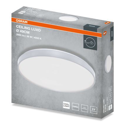 Osram - LED-Deckenleuchte CEILING LUXO LED/36W/230V, Ø 49 cm, silber