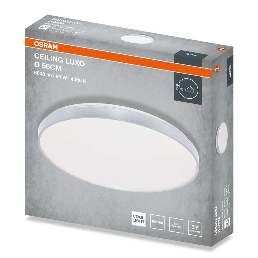 Osram - LED-Deckenleuchte CEILING LUXO LED/60W/230V Ø 56 cm silber