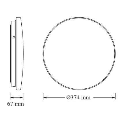 Osram - LED-Deckenleuchte mit Dämmerungssensor CEILING ROUND LED/24W/230V 4000K Ø 37 cm weiß