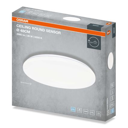 Osram - LED-Deckenleuchte mit Dämmerungssensor CEILING ROUND LED/36W/230V 6500K Ø 48 cm weiß