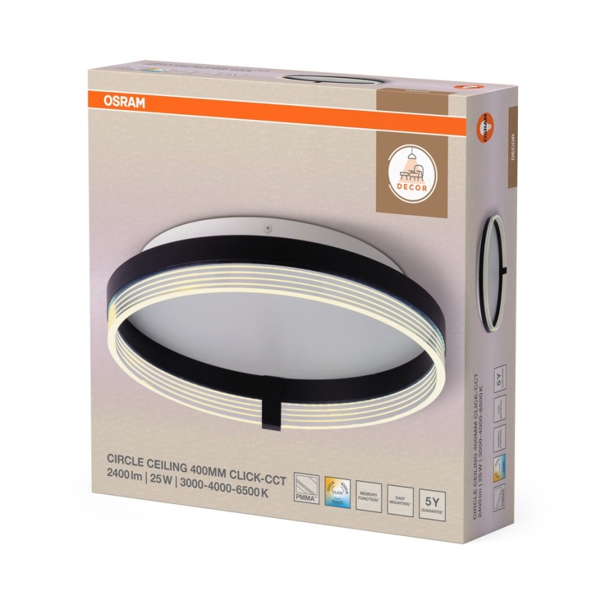 Osram - LED-Deckenleuchte DECOR CIRCLE LED/25W/230V 3000/4000/6500K Ø 40 cm schwarz/weiß
