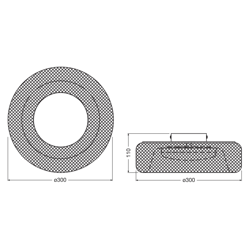 Osram - LED-Deckenleuchte DECOR MESH LED/18,5W/230V Ø 30 cm schwarz