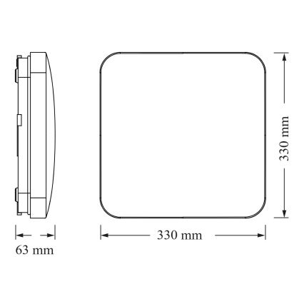 Osram - LED-Deckenleuchte mit Dämmerungssensor SQUARE LED/24W/230V 33x33 cm