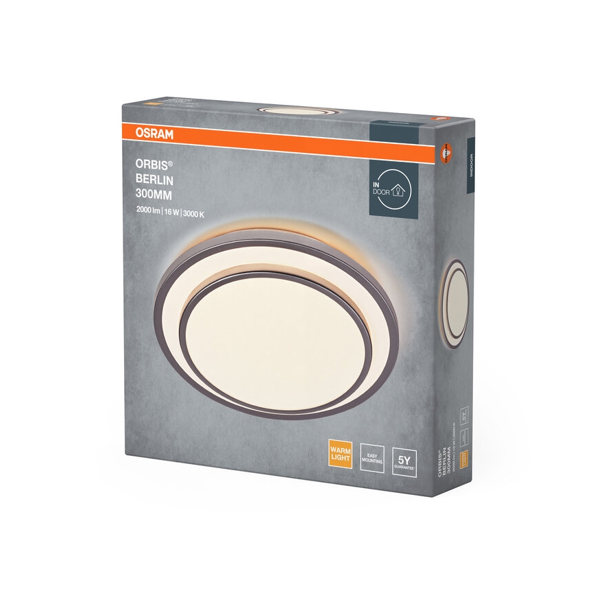 Osram - LED-Deckenleuchte ORBIS BERLIN LED/16W/230V Ø 29,3 cm silber