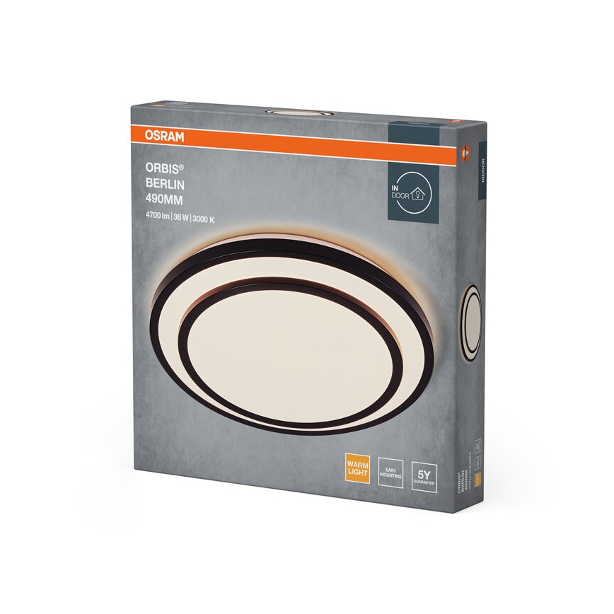Osram - LED-Deckenleuchte ORBIS BERLIN LED/36W/230V Ø 49,2 cm schwarz