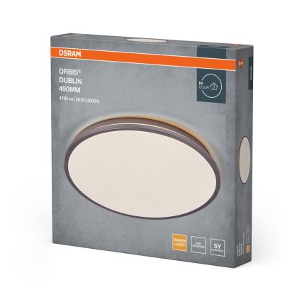 Osram - LED-Deckenleuchte ORBIS DUBLIN LED/36W/230V, Ø 49 cm, silber