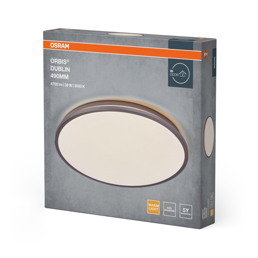 Osram - LED-Deckenleuchte ORBIS DUBLIN LED/36W/230V, Ø 49 cm, silber