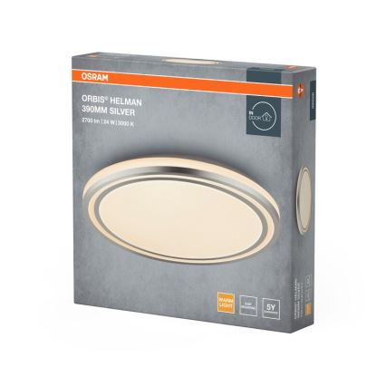 Osram - LED-Deckenleuchte ORBIS HELMAN LED/24W/230V, Ø 39 cm, silber