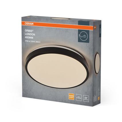 Osram - LED-Deckenleuchte ORBIS LONDON LED/36 W/230 V Ø 48 cm schwarz