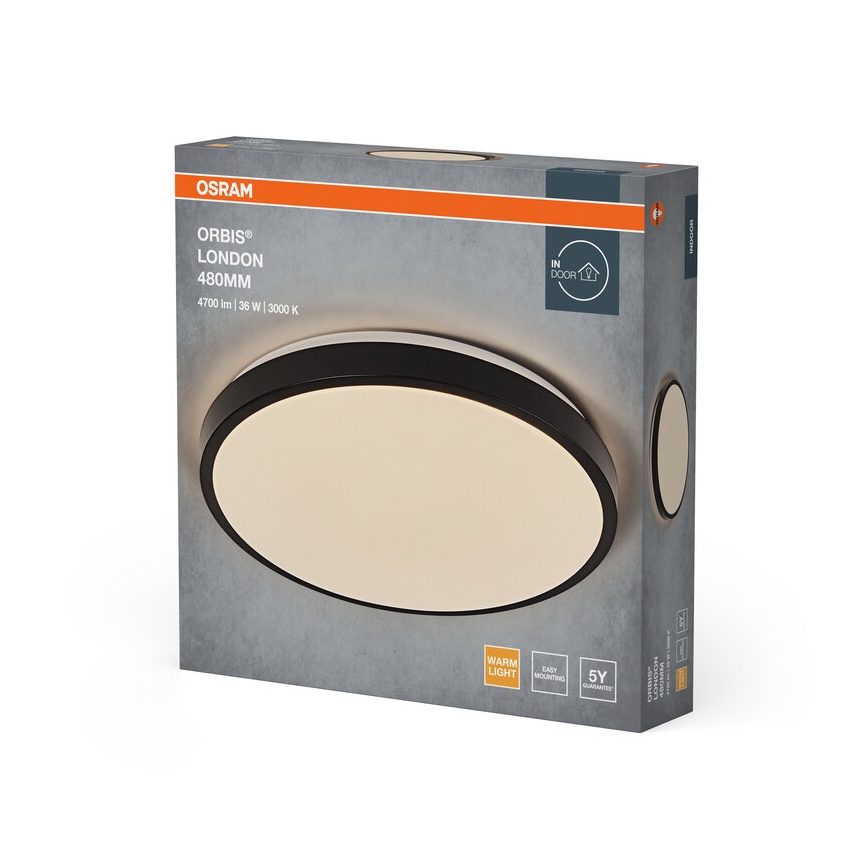 Osram - LED-Deckenleuchte ORBIS LONDON LED/36 W/230 V Ø 48 cm schwarz