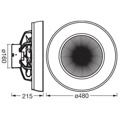 Osram - LED-dimmbare Deckenleuchte mit Ventilator CEILING FAN LED/49W/230V 2700-6500K weiß/gold + Fernbedienung