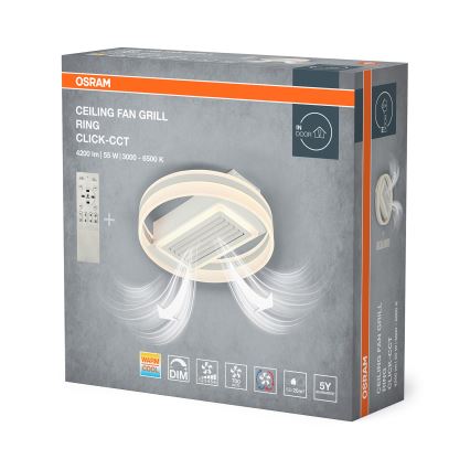 Osram - LED-dimmbare Deckenleuchte mit Ventilator LED/55W/230V 3000-6500K weiß + Fernbedienung