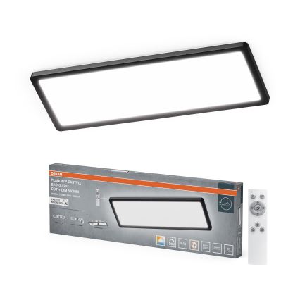 Osram - Dimmbare LED-Badezimmer-Deckenleuchte PLANON EASYFIX LED/24W/230V 2600-6000K 20x58 cm IP54 schwarz + Fernbedienung