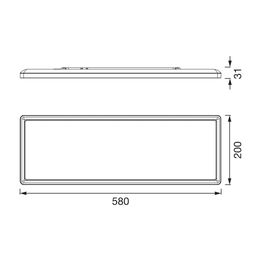 Osram - Dimmbare LED-Badezimmer-Deckenleuchte PLANON EASYFIX LED/24W/230V 2600-6000K 20x58 cm IP54 schwarz + Fernbedienung