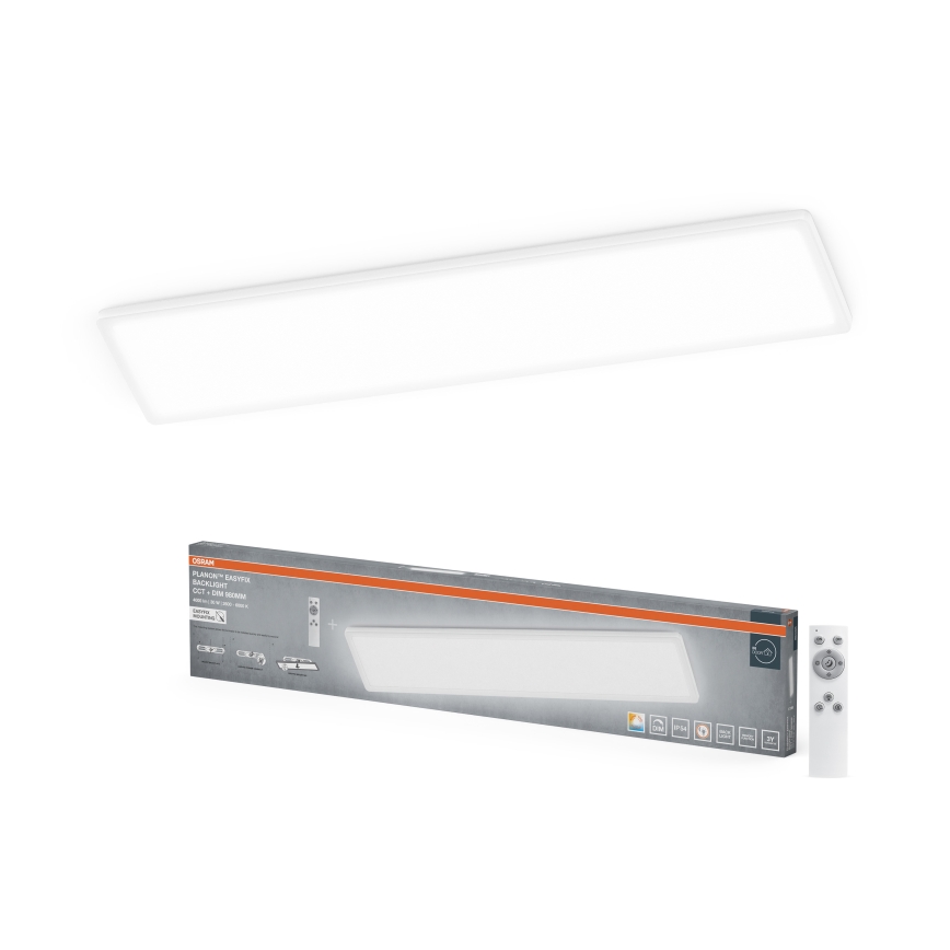 Osram - dimmbare LED-Badezimmer-Deckenleuchte PLANON EASYFIX LED/30W/230V 2600-6000K 20x98 cm IP54 weiß + Fernbedienung