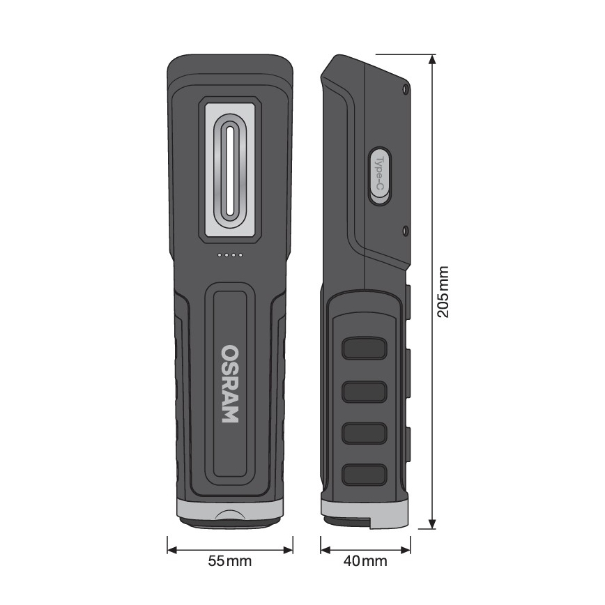Osram - LED-dimmbare, wiederaufladbare Inspektionsleuchte LEDINSPECT WIRE-FREE PRO 600 LED/5W/3,7V IP54