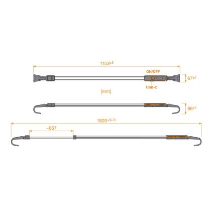 Osram - Dimmbare, wiederaufladbare LED-Inspektionsleuchte LEDINSPECT UNDERBONNET LED/16W/3,7V IP65 4400 mAh