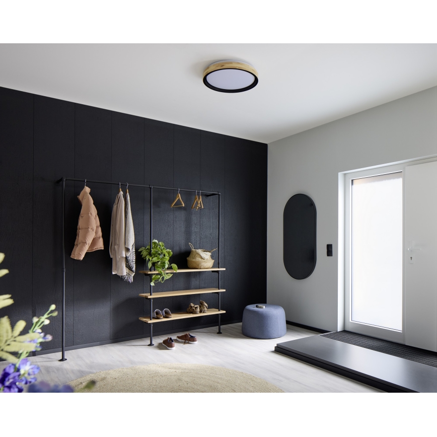 Osram - LED-dimmbare Deckenleuchte MARIANO LED/36W/230V Ø 51 cm Eiche/schwarz