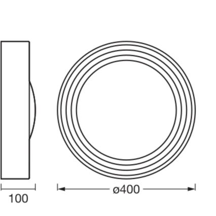 Osram - Dimmbare LED-Deckenleuchte ORBIS CONCRETE LED/18W/230V Ø 40 cm grau/Beton