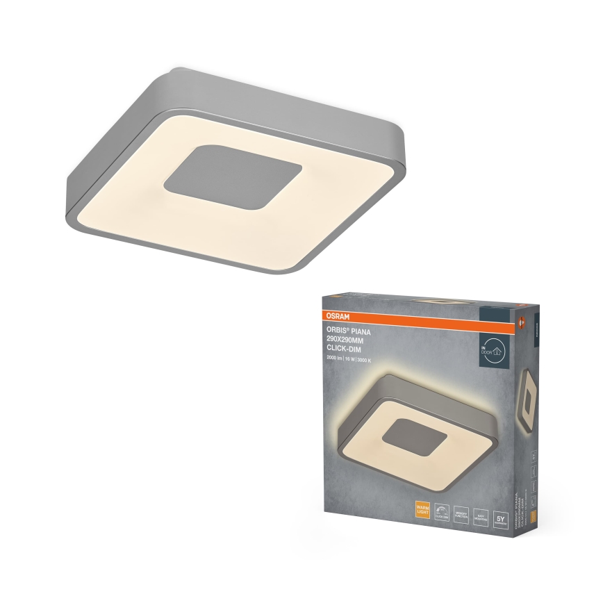 Osram - dimmbare LED-Deckenleuchte ORBIS PIANA LED/16W/230V 29x29 cm silber