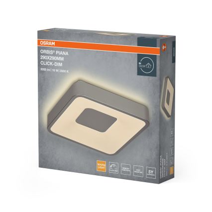 Osram - dimmbare LED-Deckenleuchte ORBIS PIANA LED/16W/230V 29x29 cm silber