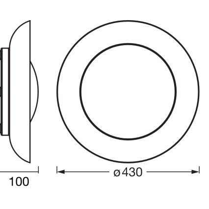 Osram - dimmbare LED-Deckenleuchte ORBIS PLATE LED/35W/230V Ø 43 cm grün/schwarz