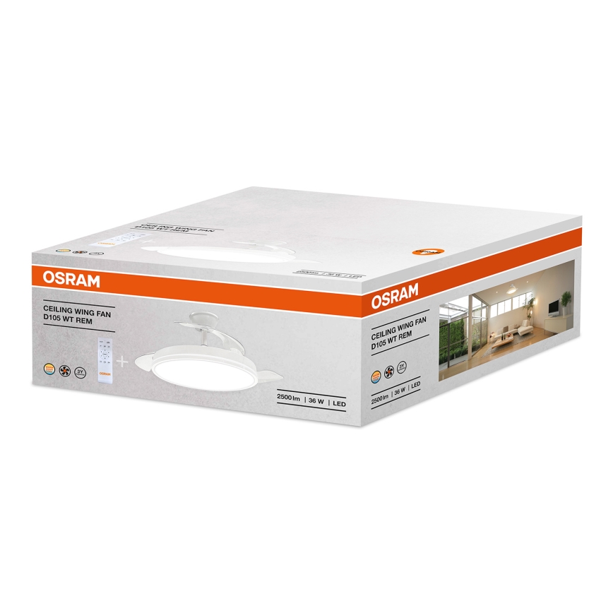 Osram - LED-dimmbare Deckenleuchte mit Ventilator WING LED/36W/230V 3000/4000/6000K + Fernbedienung