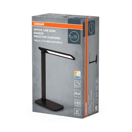 Osram - dimmbare LED-Schreibtischlampe OFFICE LINE LED/17W/230V 3000/4000/6500K schwarz