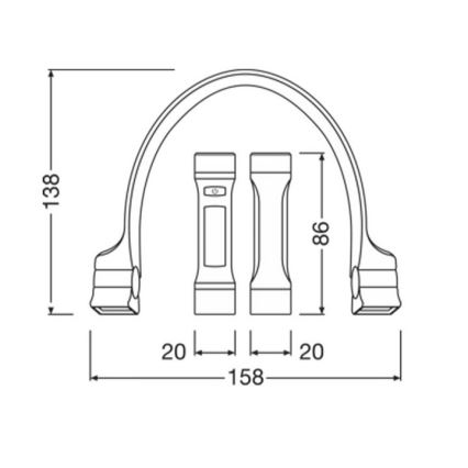 Osram - Dimmbares, wiederaufladbares LED-Nackenlicht LEDINSPECT WEARABLE NECKLIGHT LED/1W/3,7V IP54