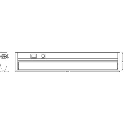 Osram - LINEAR TURN LED Unterbauleuchte, dimmbar, 10 W, 230 V, 3000/4000/6500K, 55 cm, schwarz