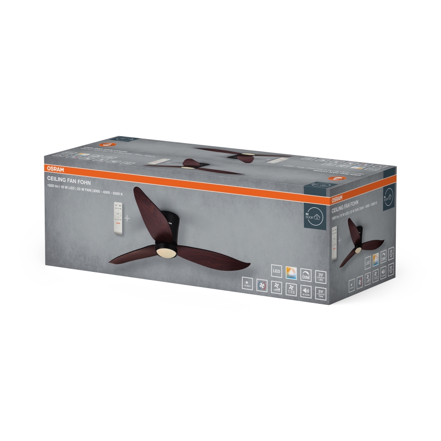 Osram - dimmbarer LED-Deckenventilator FOHN LED/18W/230V 3000/4000/6500K + Fernbedienung