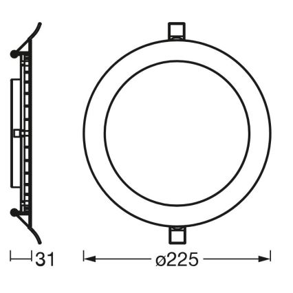 Osram - LED-Einbauleuchte SLIM LED/22W/230V 3000K