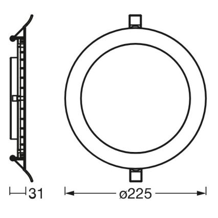 Osram - LED-Einbauleuchte SLIM LED/22W/230V 4000K
