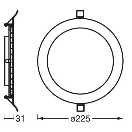 Osram - LED-Einbauleuchte SLIM LED/22W/230V 6500K