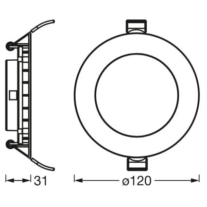 Osram - LED-Einbauleuchte SLIM LED/8W/230V 6500K Ø 12 cm