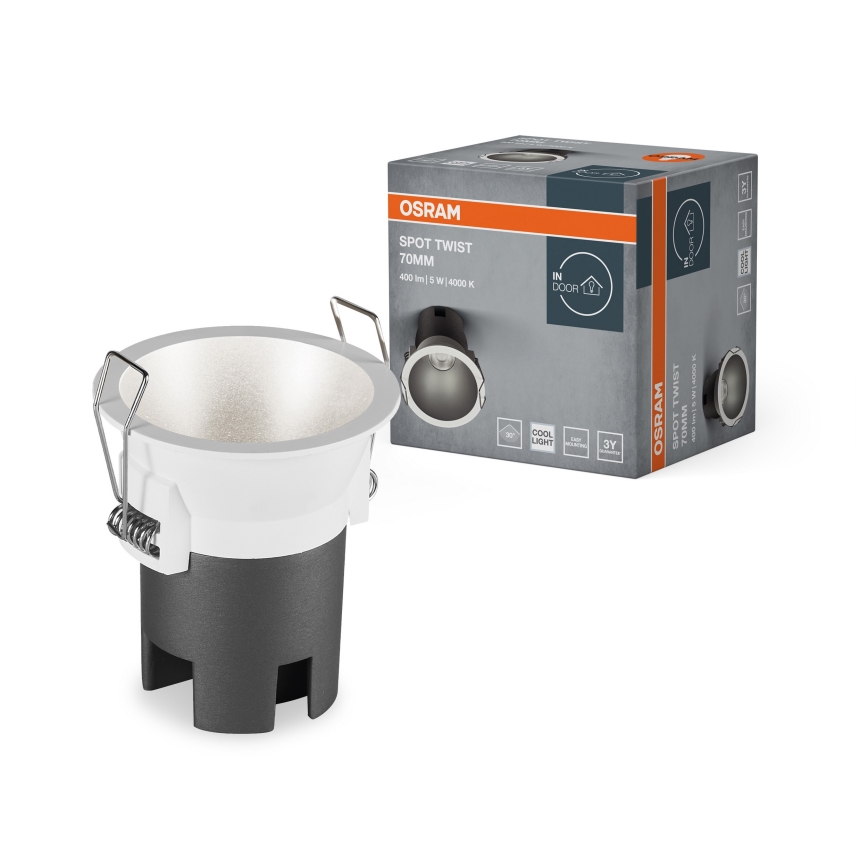 Osram - LED-Einbauleuchte SPOT TWIST LED/5 W/230 V/4000 K Ø 7 cm weiß/silber