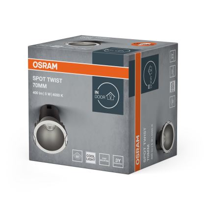 Osram - LED-Einbauleuchte SPOT TWIST LED/5 W/230 V/4000 K Ø 7 cm weiß/silber