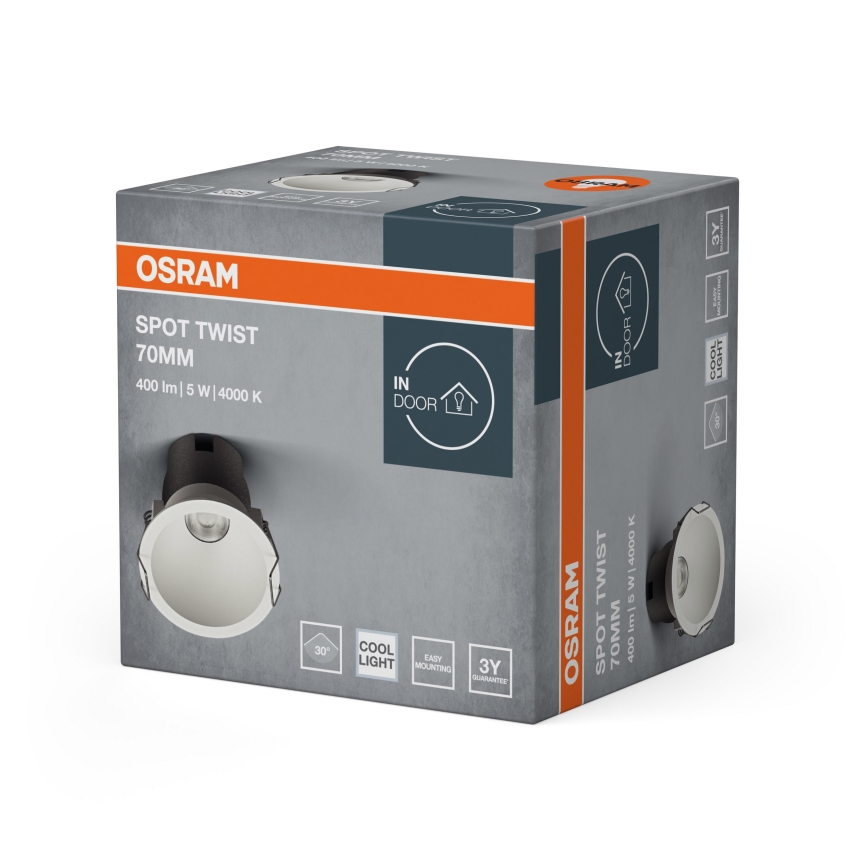 Osram - LED-Einbaustrahler SPOT TWIST LED/5W/230V 4000K Ø 7 cm weiß