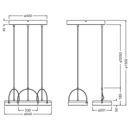 Osram - LED-Hängeleuchte mit Seilaufhängung DECOR PUCK 3xLED/12W/230V CRI 90 schwarz